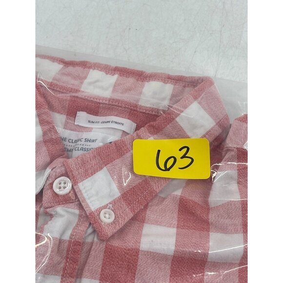 Old Navy Mens Button Down Shirt The Classic Shirt Slim Fit Red Checkered L Large - Picture 8 of 8